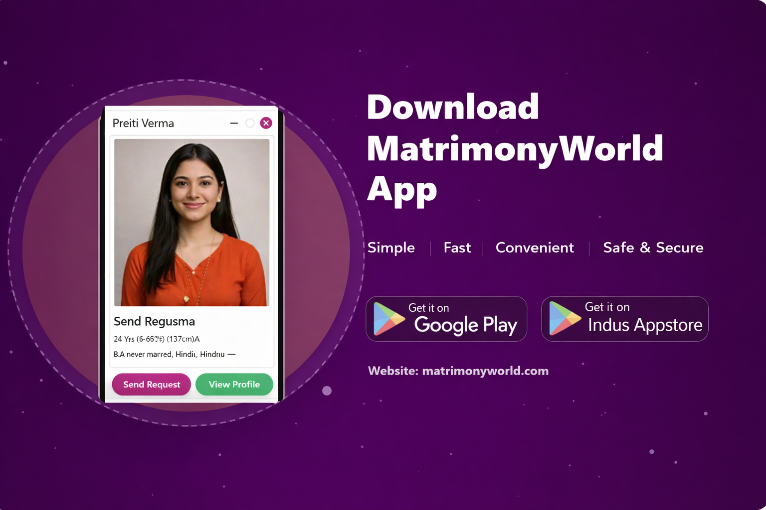 Download MatrimonyWorld App Banner